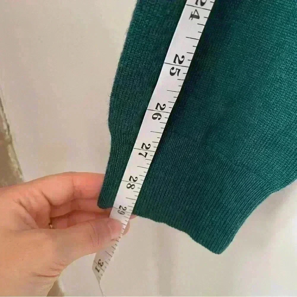 Men’s Jos. A. Bank Half-Zip Sweater - 100% Merino Wool, Large, Blue-Green